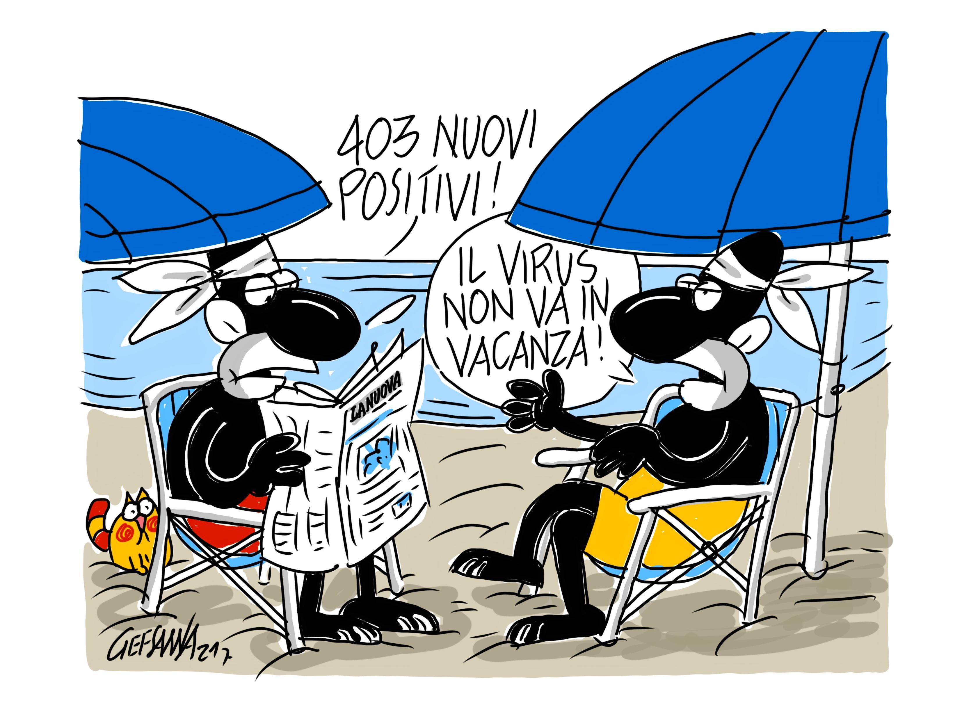 La vignetta di Gef: netto aumento dei casi di Covid, ricoveri stabili