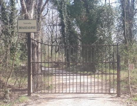 Il cartello affisso accanto al cancello del Diaccialone