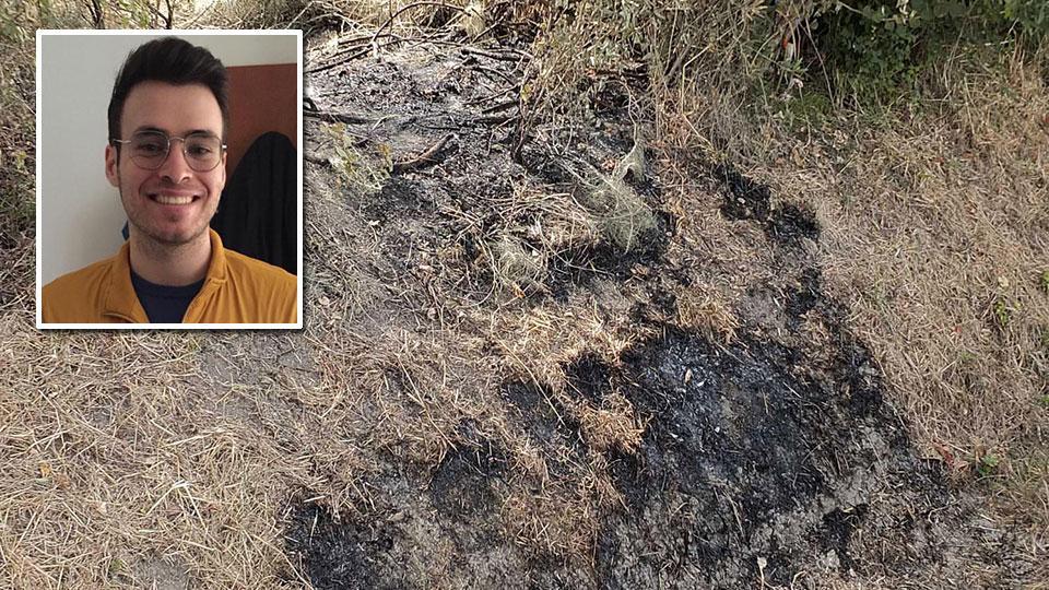 Il luogo dove è stato trovato il cadavere di Francesco Pantaleo (nel riquadro)
