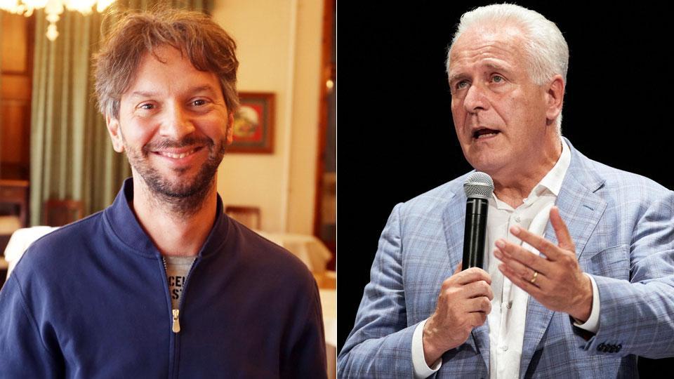 A sinistra  Fabio Cenni, presidente di Assohotel, all’interno del suo albergo “Ercolini e Savi”, a destra  Il presidente della Regione Toscana, Eugenio Giani