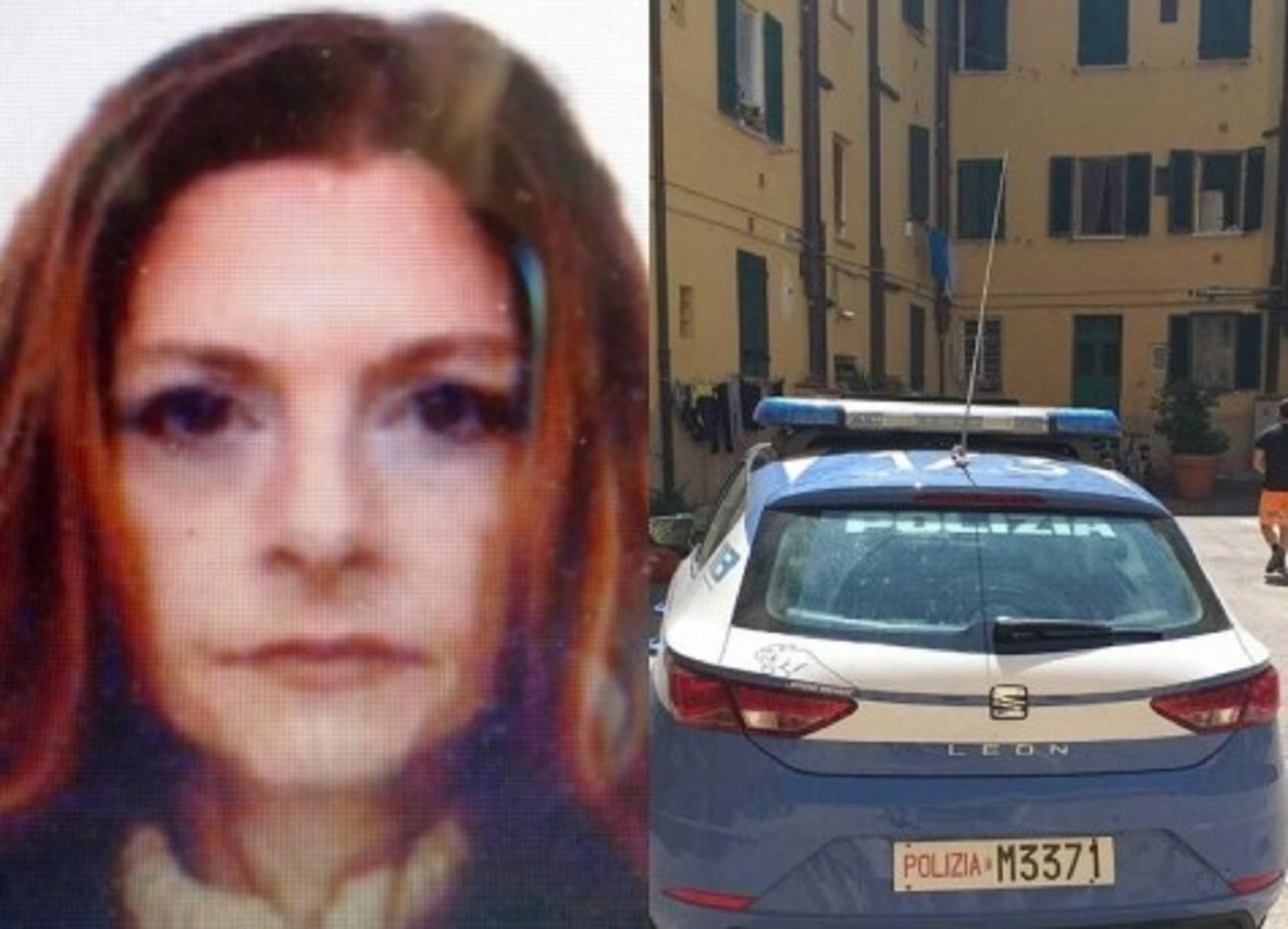 A sinistra la vittima, a destra una volante della polizia di Stato sul posto