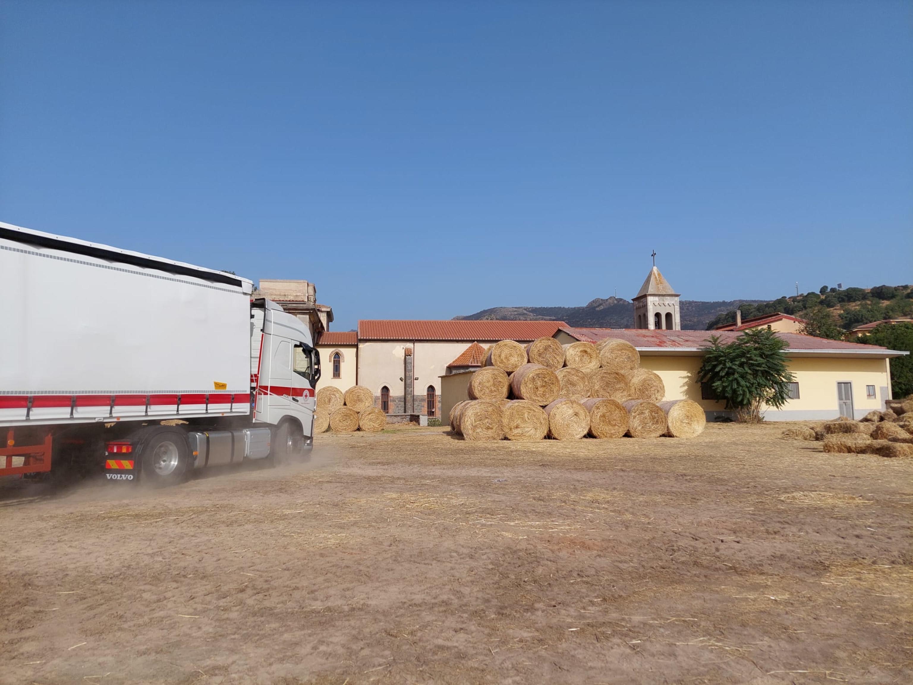 Incendi, un carico di 500 rotoballe per sfamare il bestiame dell'Oristanese 