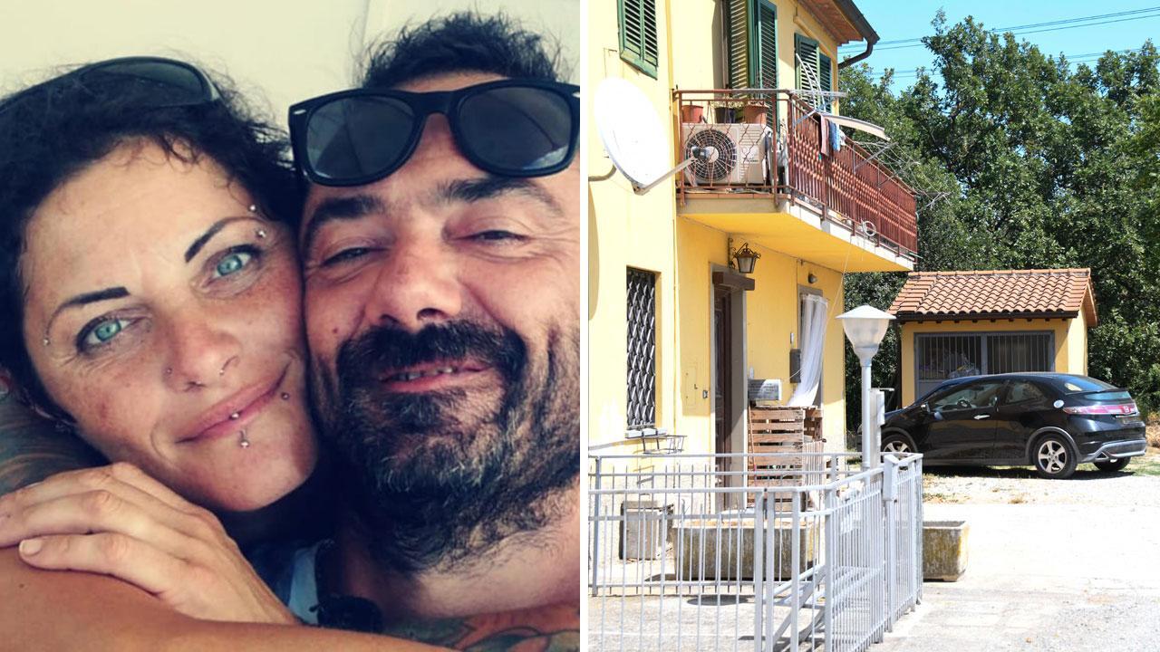 Silvia Manetti e Nicola Stefanini. Accanto la casa in località Sterpeto (Altopascio) in cui la coppia ha vissuto per un periodo (foto Sernacchioli)