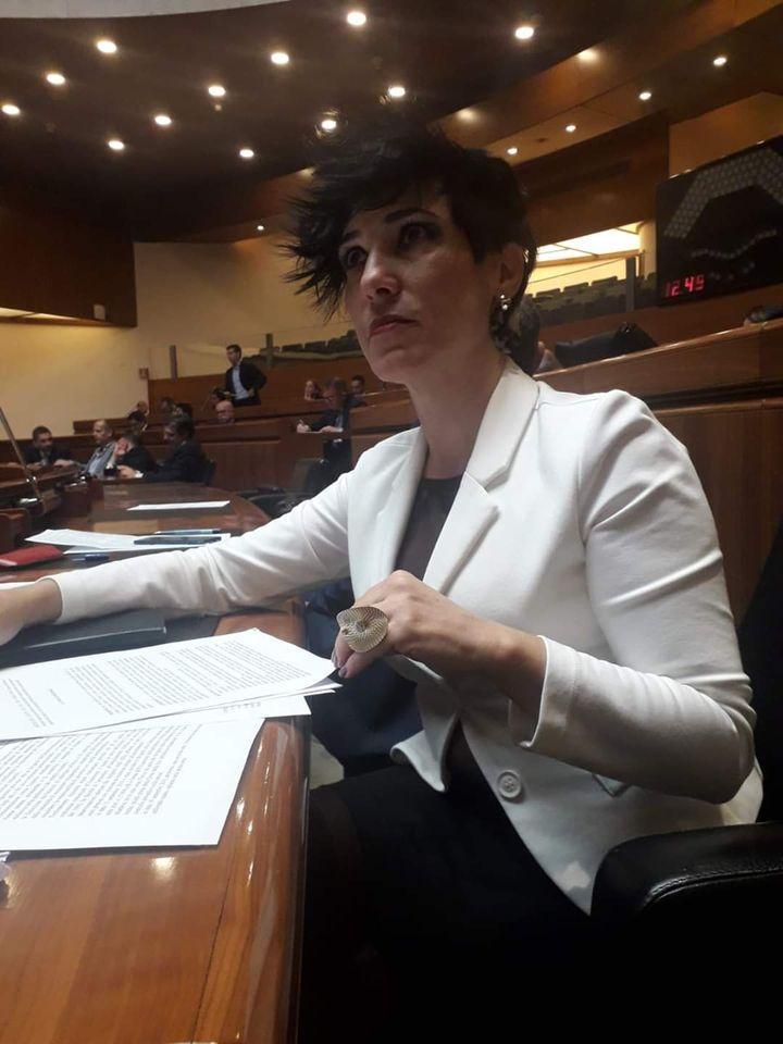 Desirè Manca nell'aula del consiglio regionale