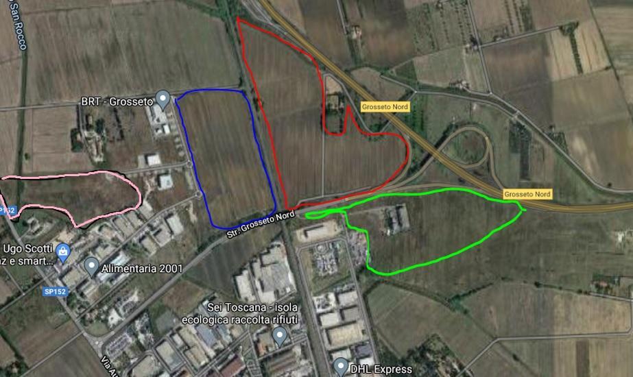 Ecco la cartina con le aree segnate in base alle nuove previsioni dell'amministrazione comunale di Grosseto