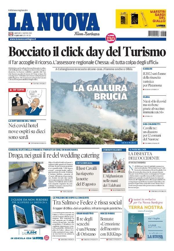 La Nuova Sardegna - Prima Pagina - 17 agosto 2021