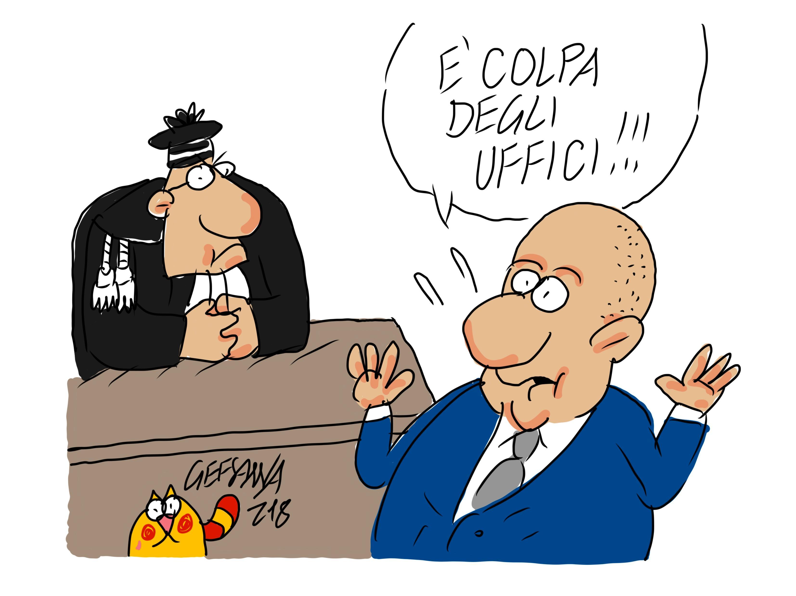 La vignetta di Gef: Tar e click day, l'assessore Chessa scarica le colpe ad altri 