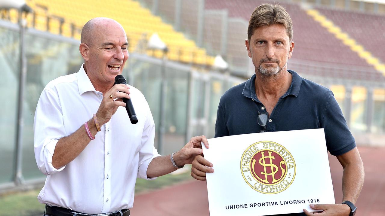 Il sindaco Luca Salvetti insieme al presidente amaranto