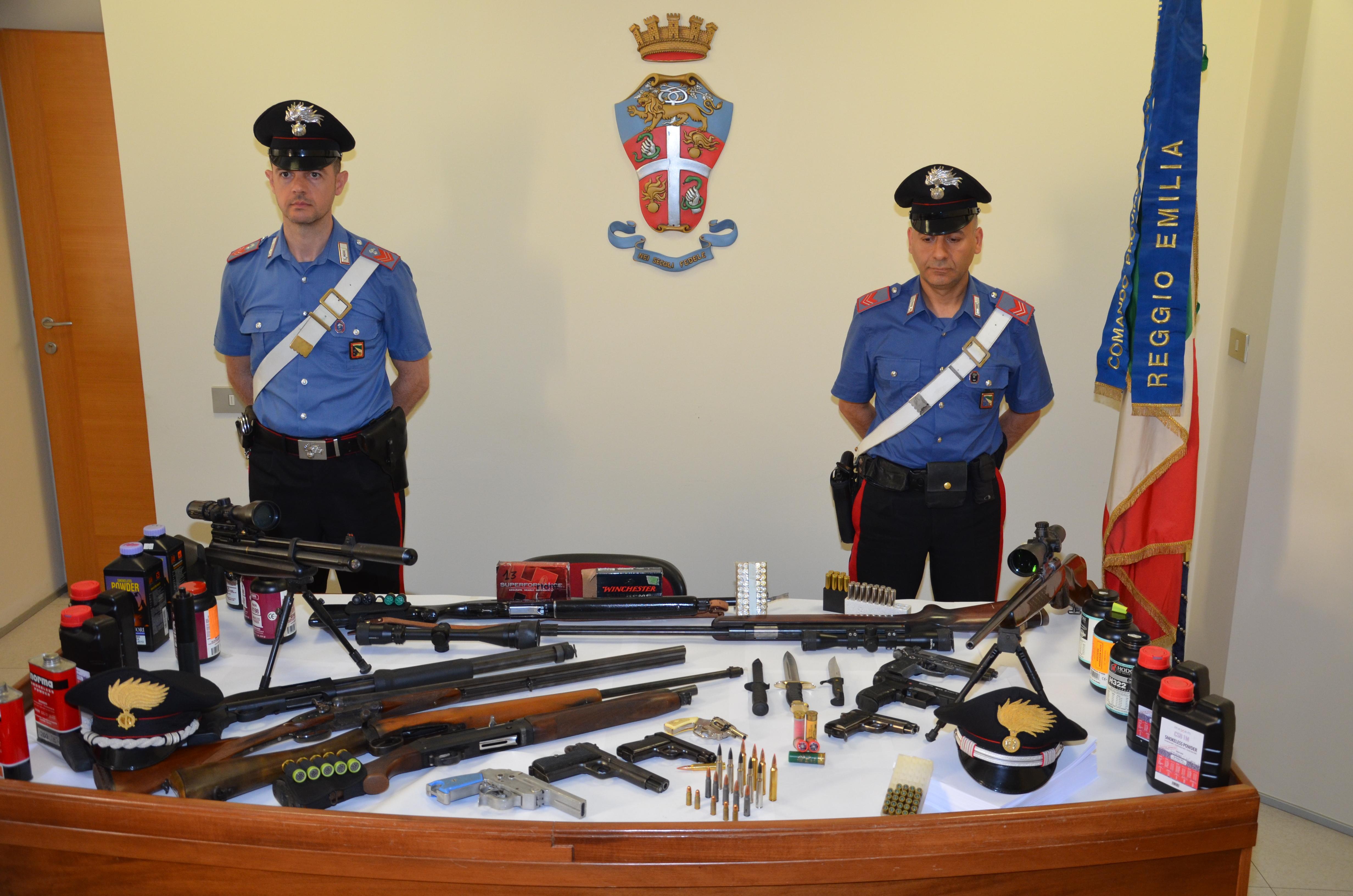 Fucili, munizioni e pistole, in sette mesi sequestrate a Reggio Emilia 115 armi 