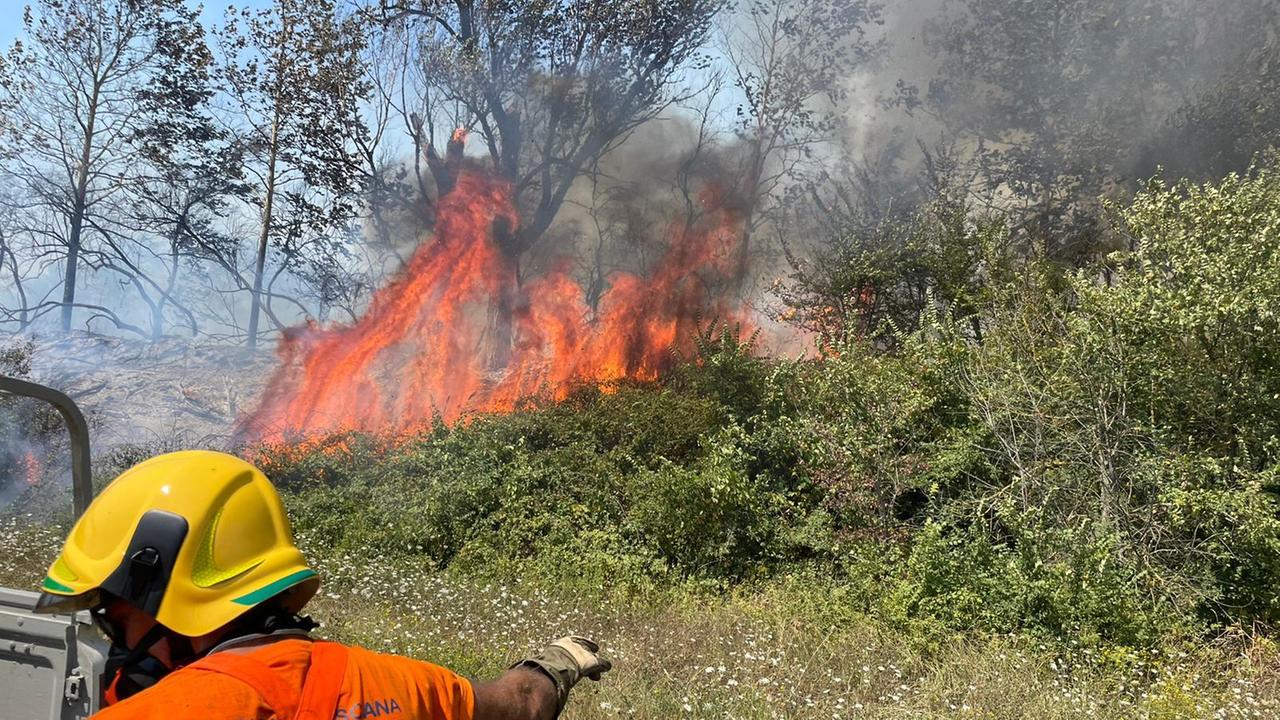 I volontari spengono le fiamme