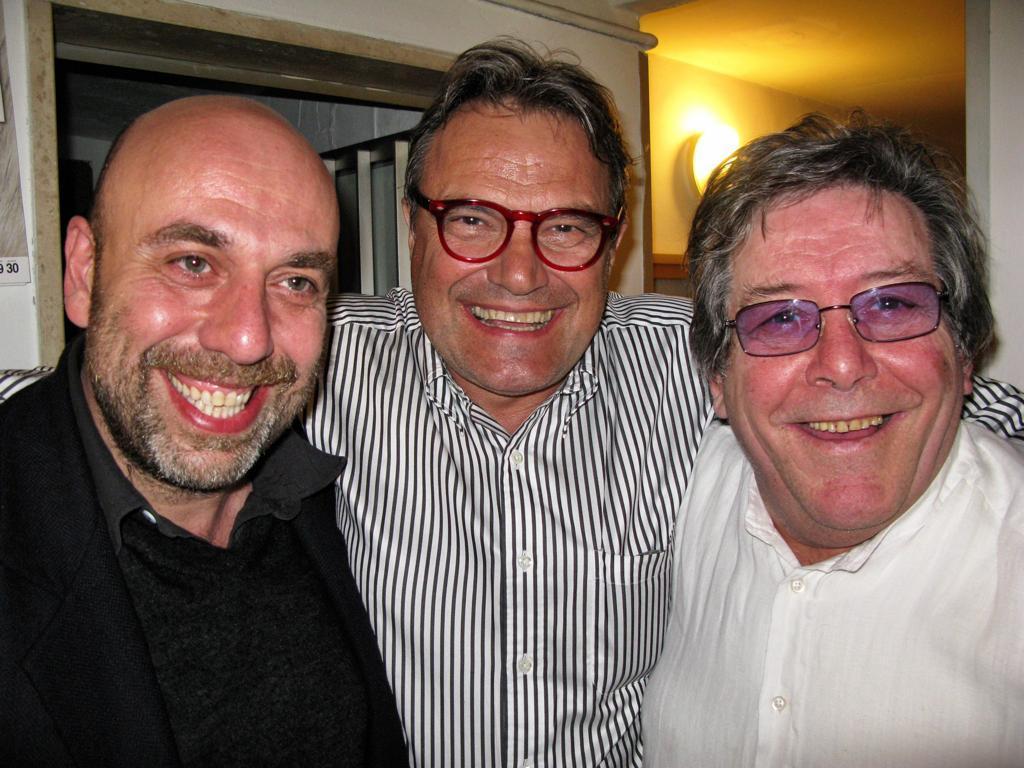 Motorino con Virzì e Oliviero Toscani