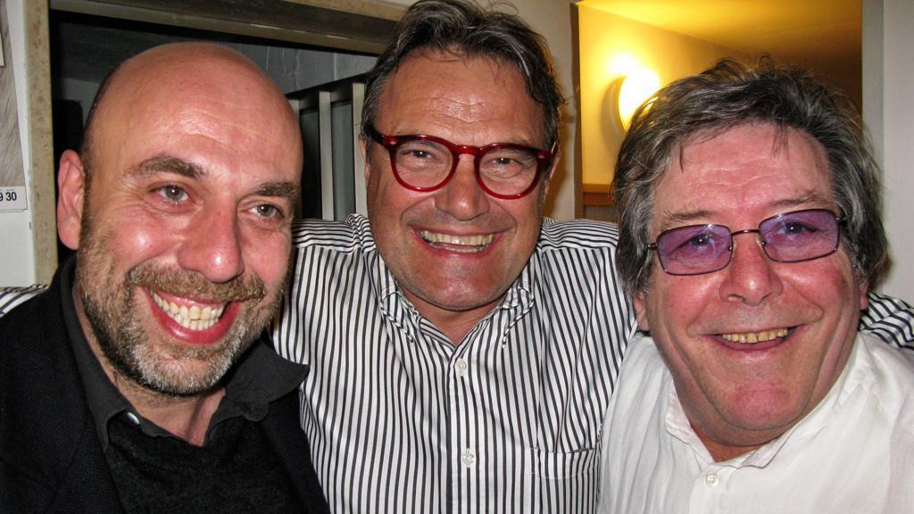 Motorino con Virzì e Oliviero Toscani