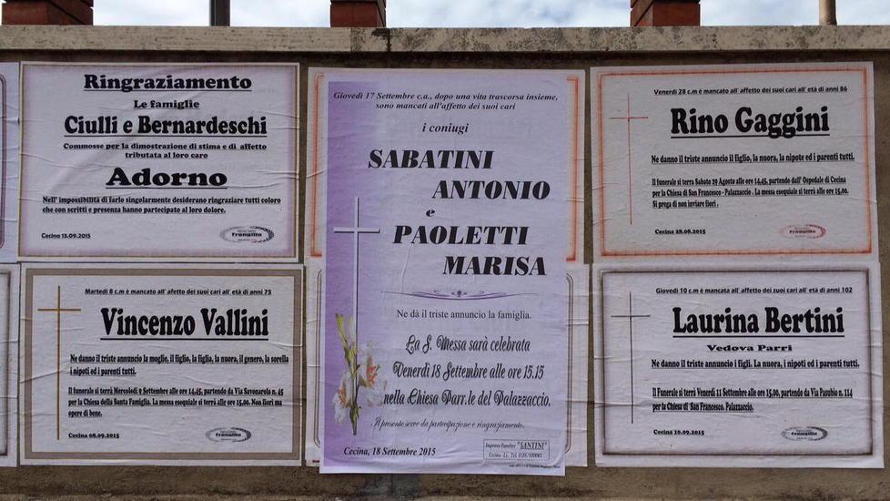 Modena. Manifesti funebri fuorilegge per pochi euro 