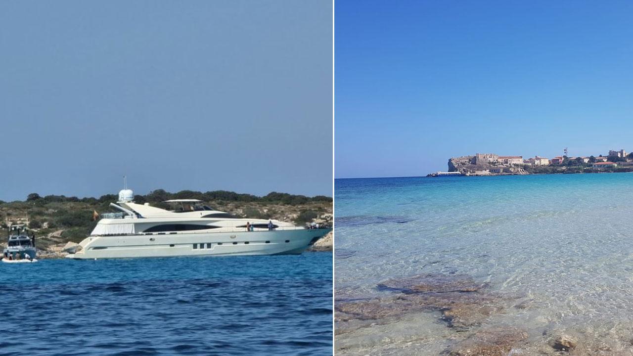 Lo yacht di Ferrero (foto greenreport.it) e uno scorcio di Pianosa