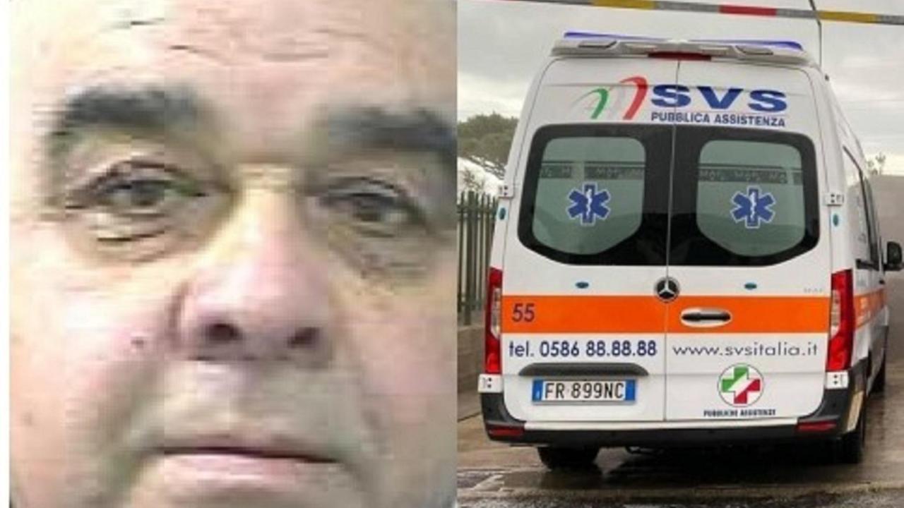 A sinistra la vittima, a destra un'ambulanza della Svs