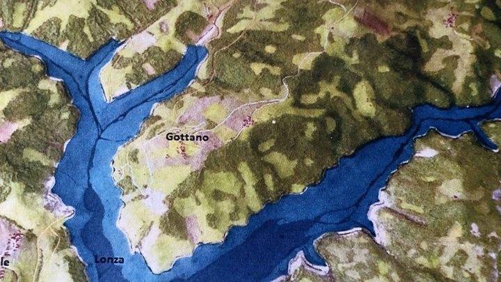 Il lago che si formerebbe in caso di realizzazione della diga sull’Enza secondo il “progetto Marcello”