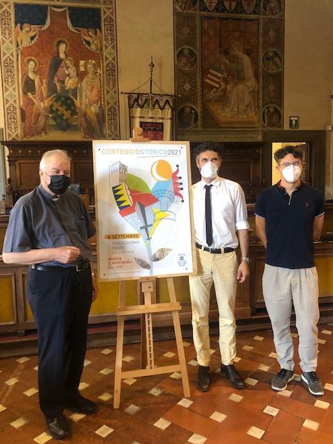 Il vicario della diocesi di Prato monsignor Nedo Mannucci, il sindaco Matteo Biffoni e il presidente di Fonderia Cultart, Francesco Fantauzzi