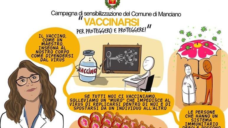 Vignetta sui social per convincere i giovani a vaccinarsi