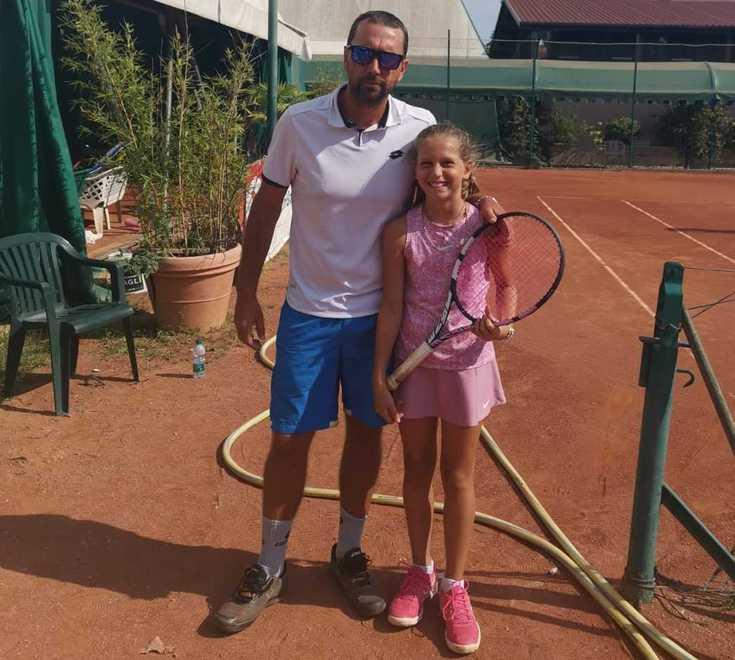 Ginevra, dieci anni e l’emozione di giocare al Foro Italico 