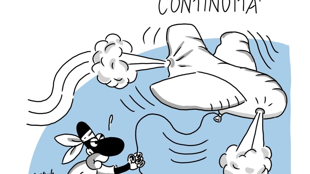 La vignetta di Gef: aerei a terra dal 15 ottobre, vertice sulla continuità territoriale