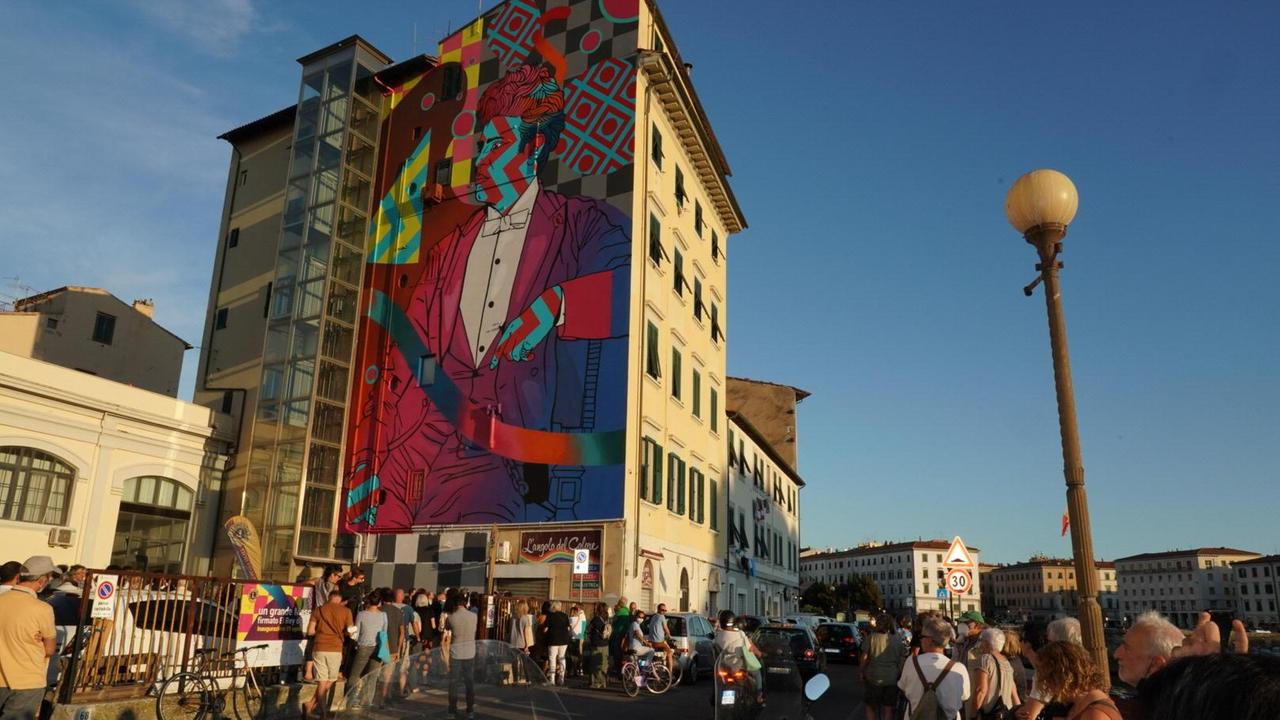 Ecco Mascagni formato kolossal: inaugurato sul Pontino il murale opera d'arte
