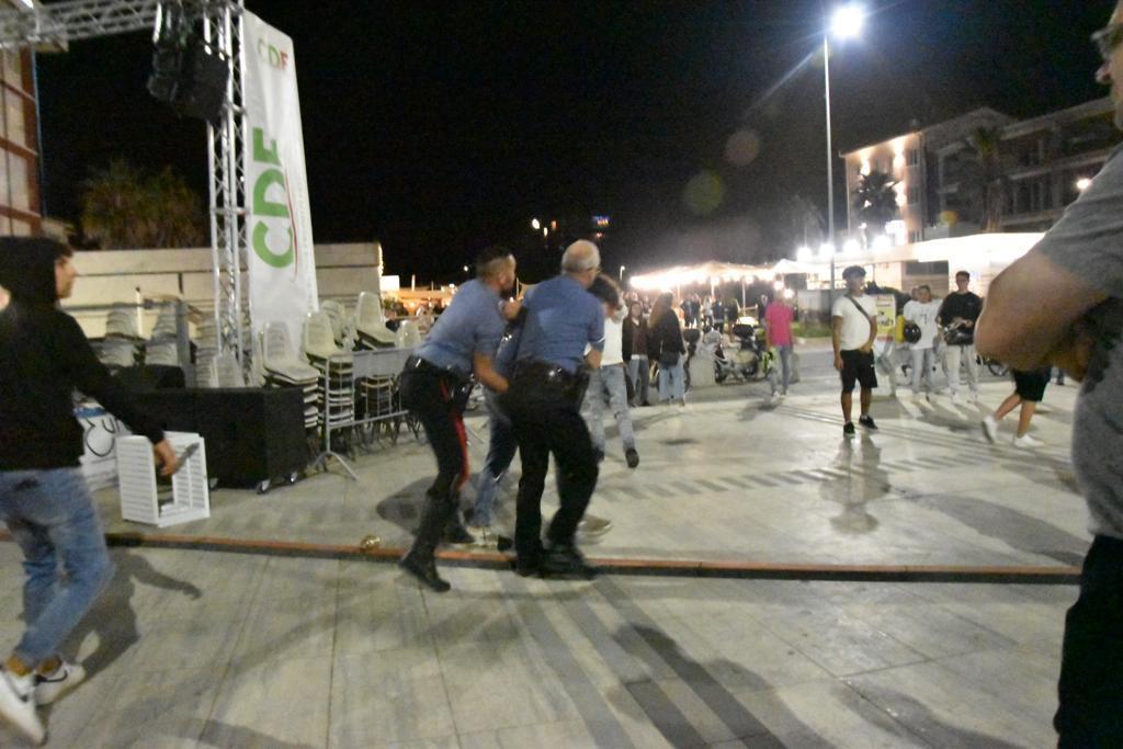 L’intervento dei carabinieri nella notte di sabato