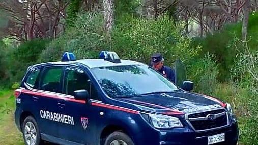I carabinieri forestali impegnati in un'operazione di controllo