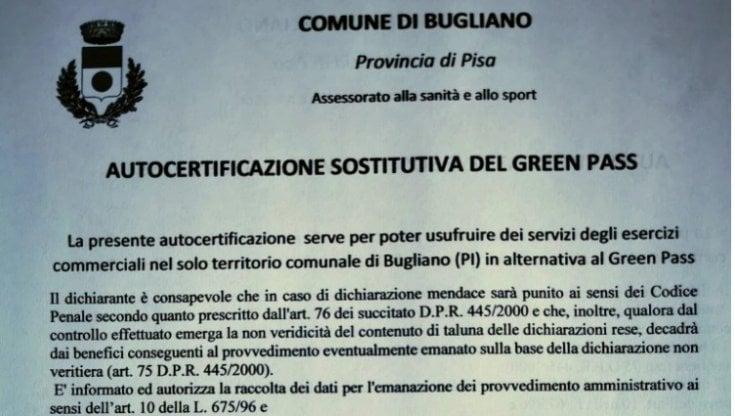 «Bugliano è No Green pass». E i negazionisti abboccano all'annuncio del Comune che non esiste