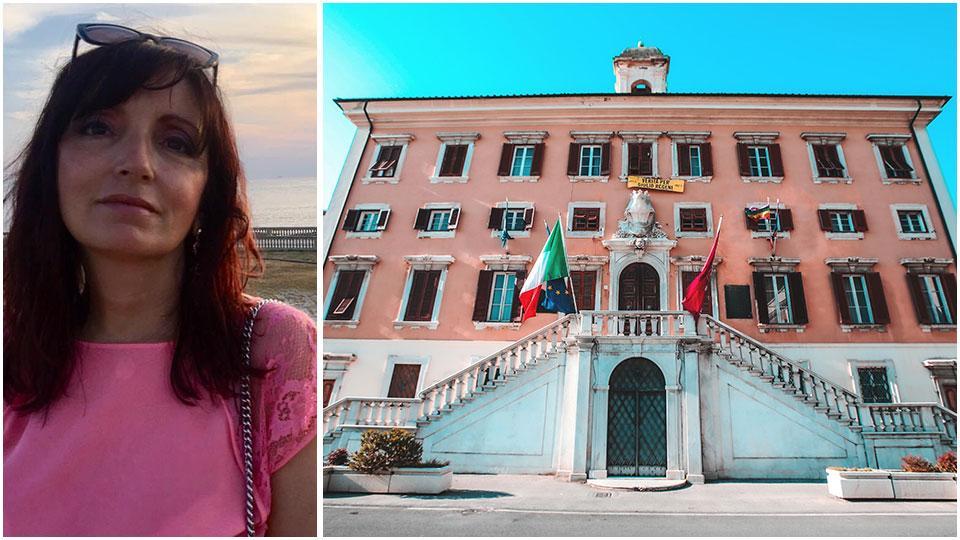 Senia Bacci Graziani e il palazzo comunale in piazza Civica