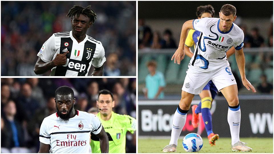 Moise Kean, cavallo di ritorno che ha sostituito Cristiano Ronaldo alla Juventus, Bakayoko, tornato al Milan e Edin Dzeko, colpo dell’Inter