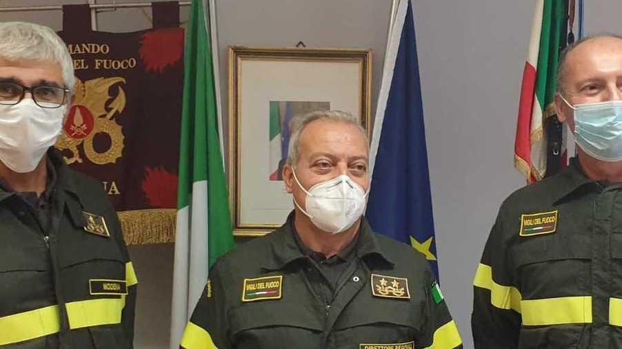 Comando dei pompieri Lomoro saluta tutti e accoglie Andriotto