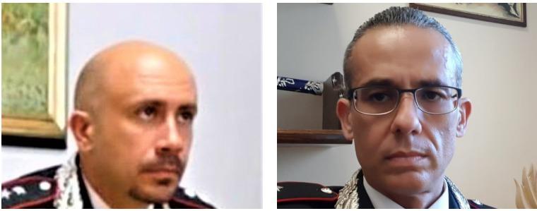 Da sinistra il tenente Francesco Capula e il tenente colonnello Andrea Cassarà