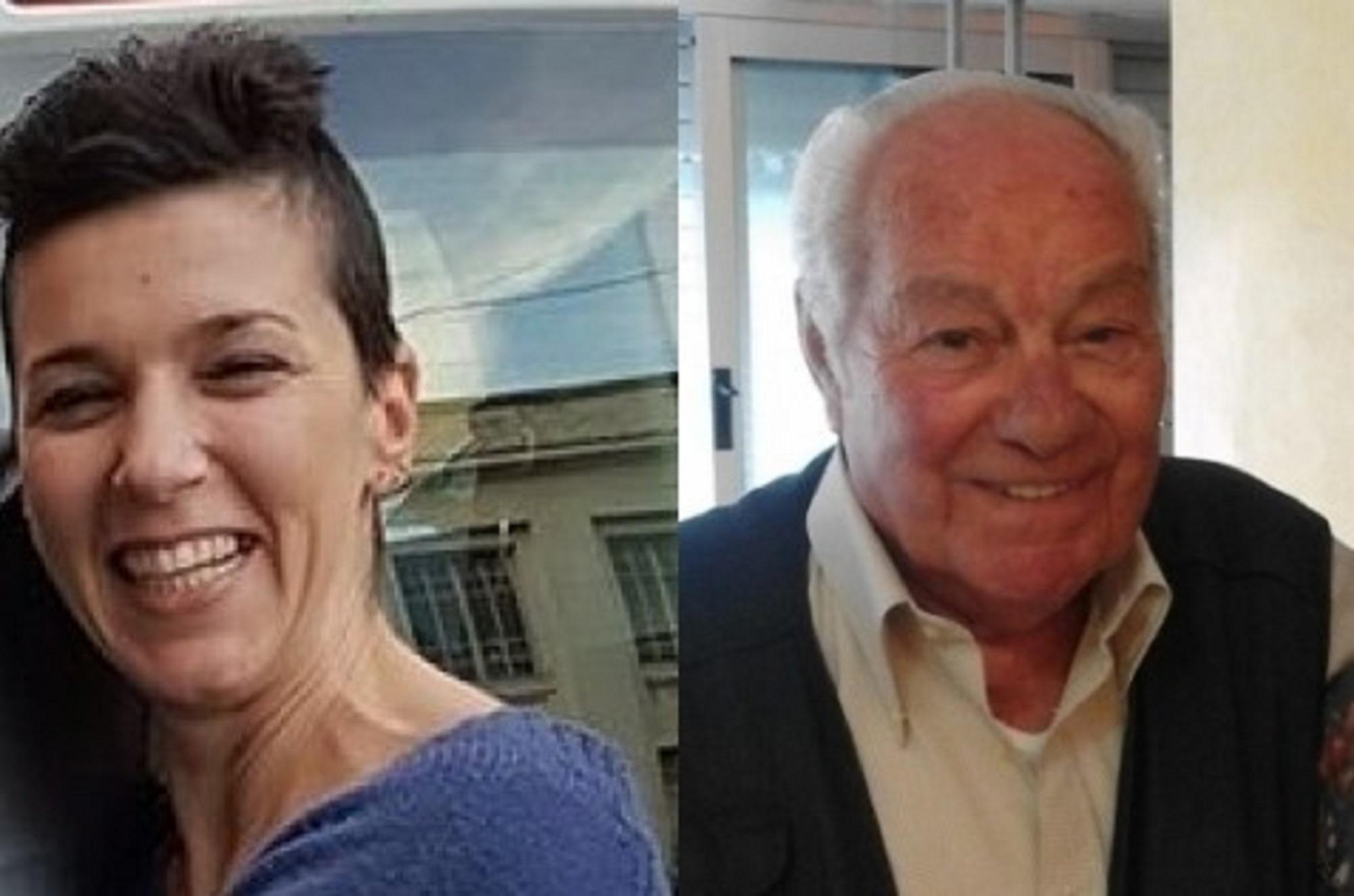 A sinistra Ilenia Ricci, l'ex badante di Nazzario Cerrai (a destra) ucciso a 94 anni