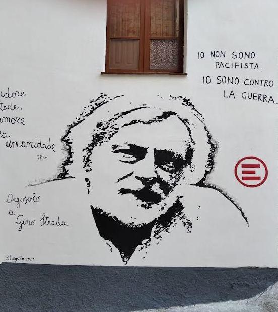 Il murale dedicato a Strada Orgosolo gli rende omaggio 