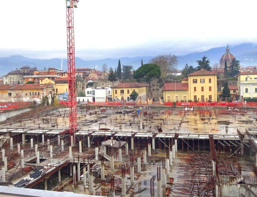 L’area del cantiere ex Breda, in cui i lavori si sono interrotti nel 2016 per il fallimento della Giusti