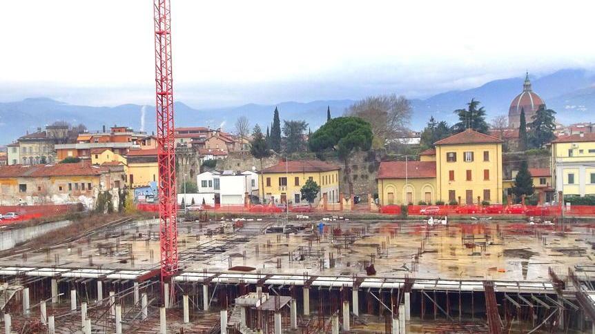 L’area del cantiere ex Breda, in cui i lavori si sono interrotti nel 2016 per il fallimento della Giusti
