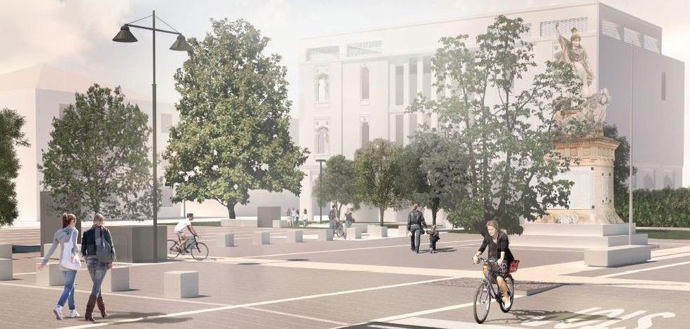 Il rendering di piazza Pola a San Carlo