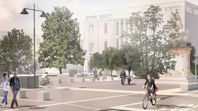 Il rendering di piazza Pola a San Carlo