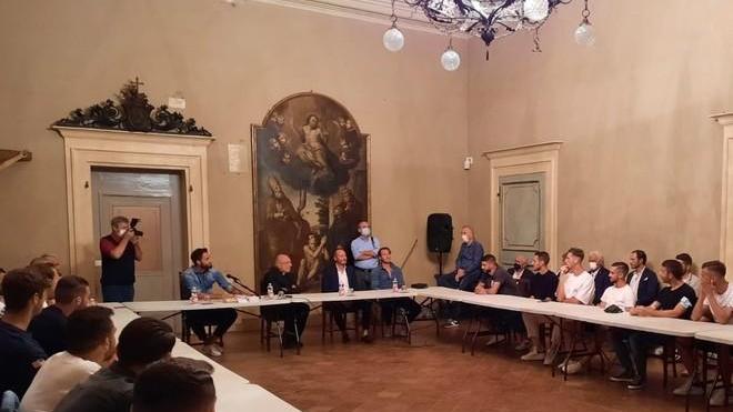 Ieri sera i granata dal vescovo Camisasca