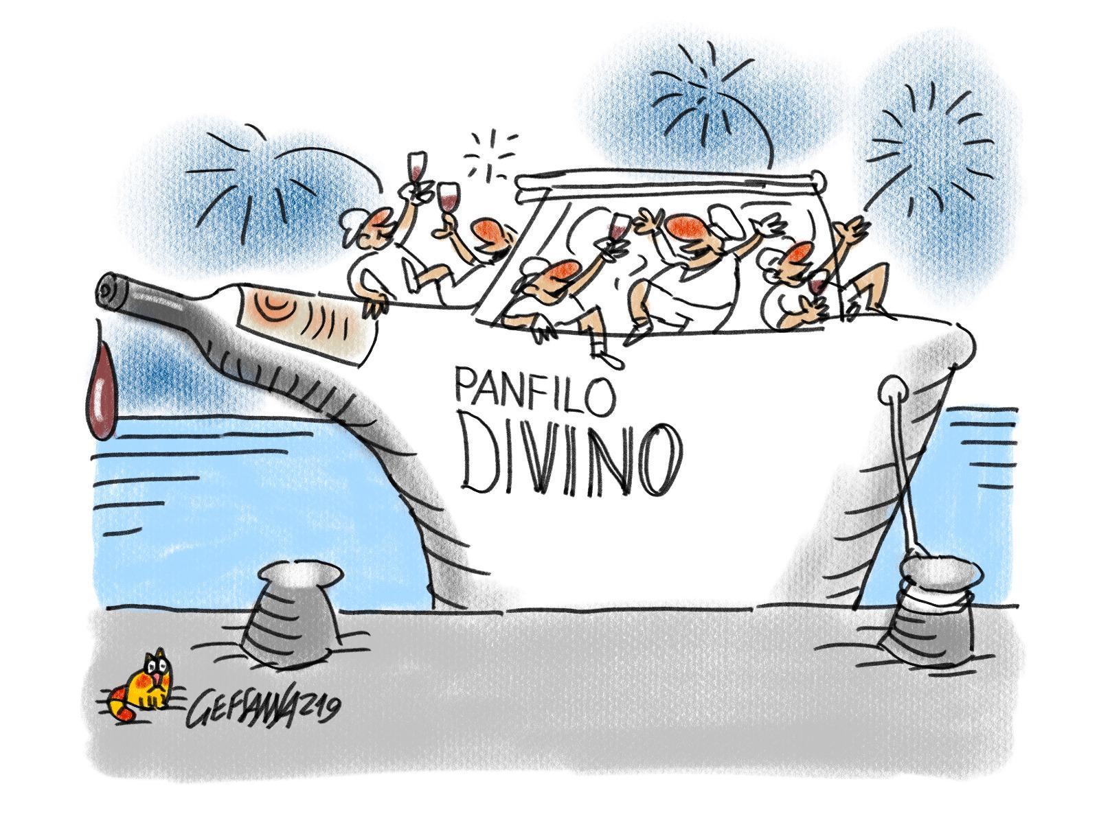 La vignetta di Gef: festa fuori controllo in barca, intervengono i carabinieri