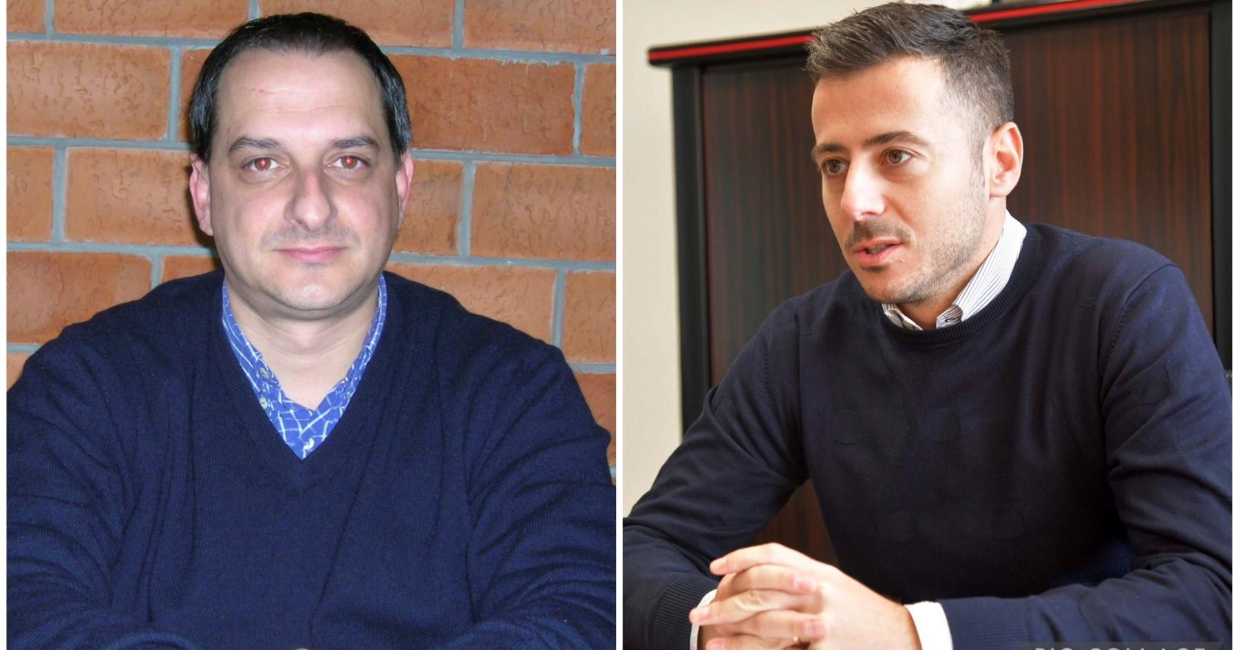 Il consigliere di opposizione Maurizio Zirottu e il sindaco Francesco Lai