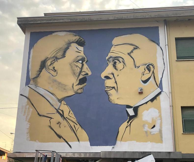 Un murale celebra il primo ciak settant’anni fadi Don Camillo 