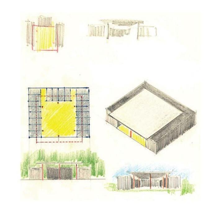 Gli schizzi per il progetto del parco di Valchiusa dell’architetto Gianfranco Raffaelli