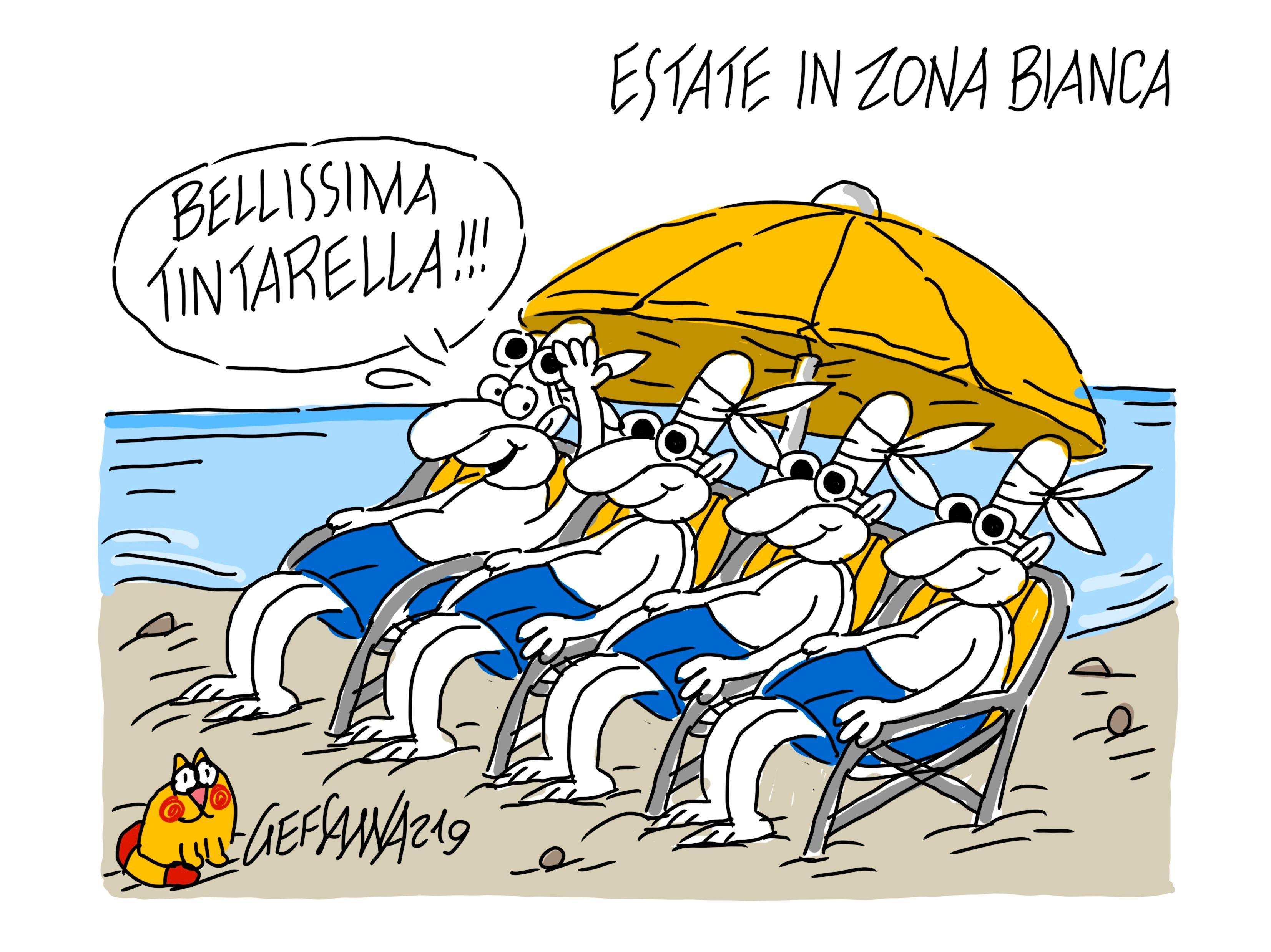 La vignetta di Gef: per l'isola un'estate in fascia bianca 