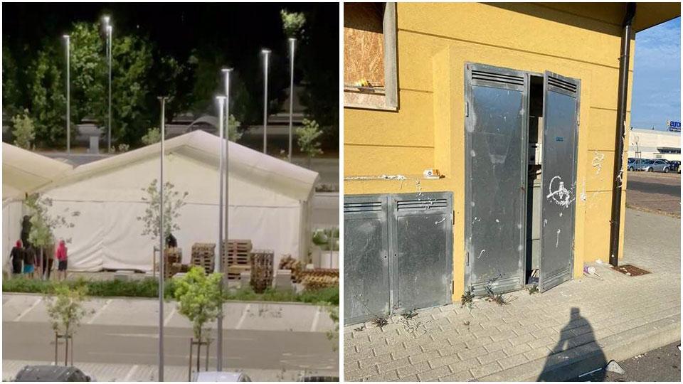 I ragazzini tentano di arrampicarsi sulle strutture del Brico e i danni causati a una delle strutture nella zona