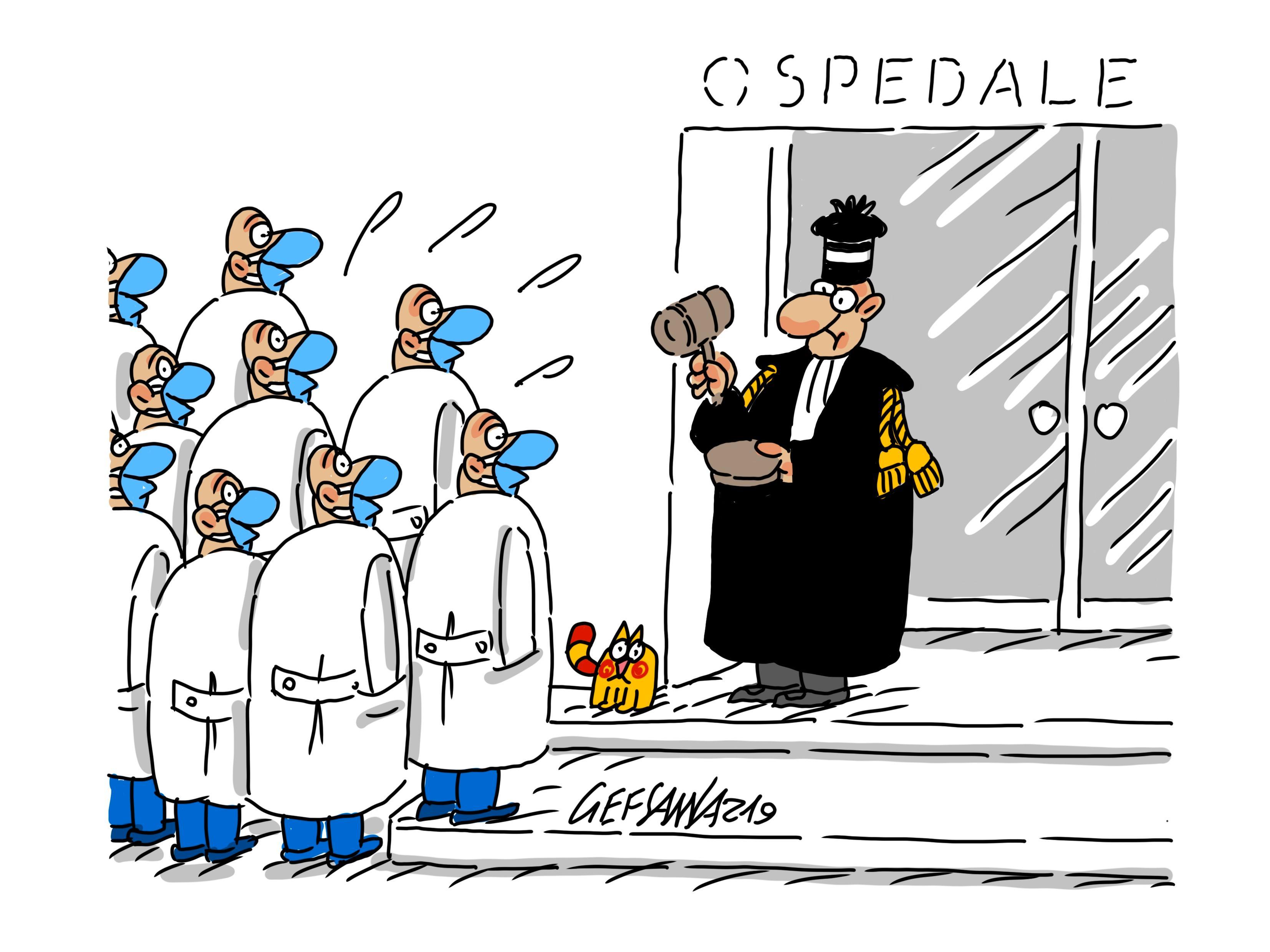 La vignetta di Gef. Il Tar: niente rientro in corsia per i sanitari senza green pass 