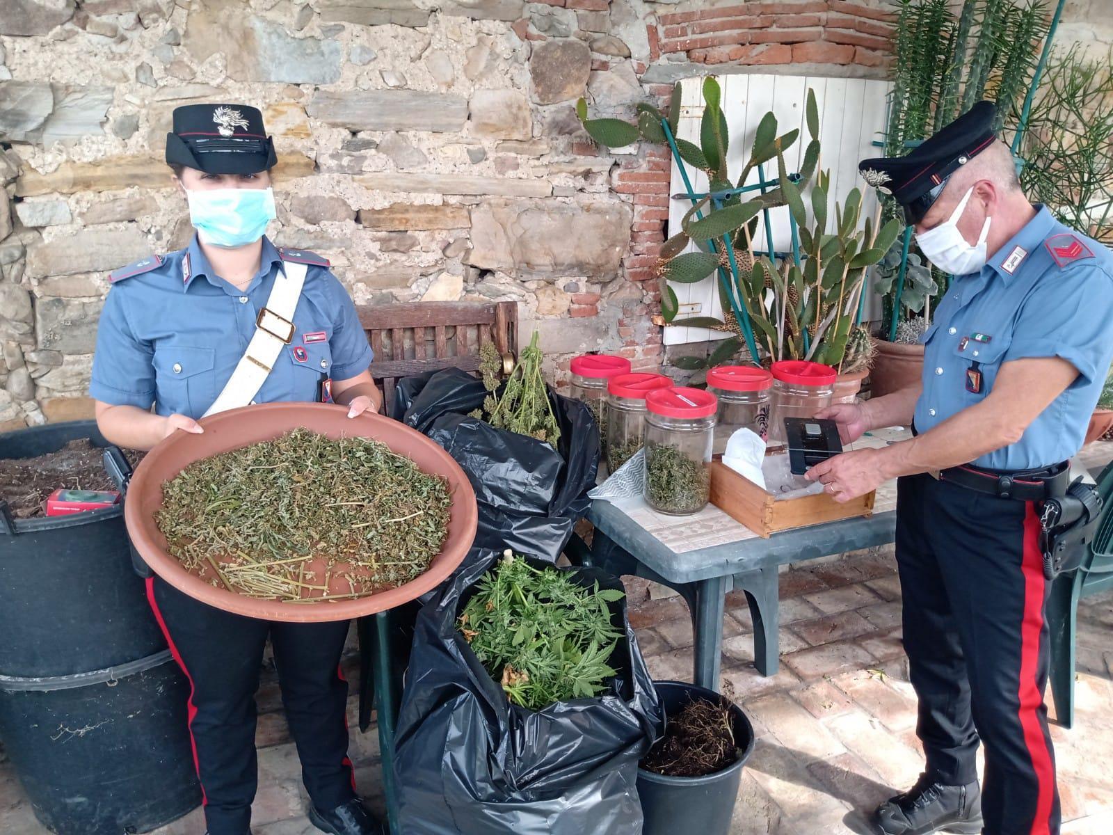 Il materiale sequestrato dai carabinieri