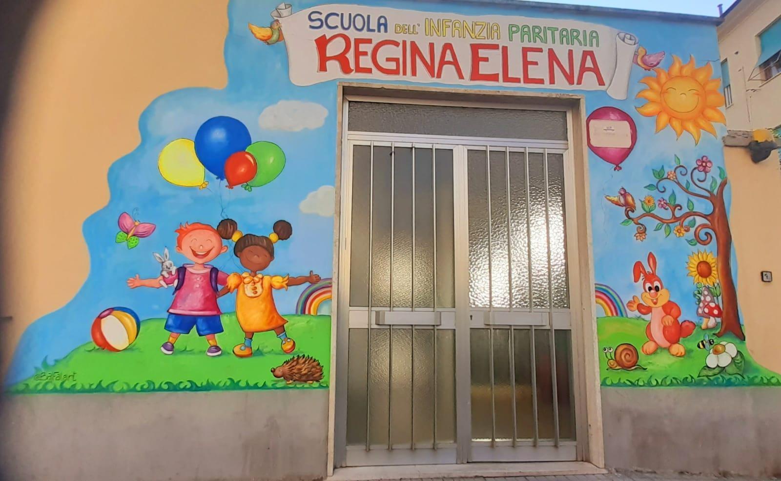 Il murales realizzato da Emiliano Baldi insieme alla compagna, Chiara Falchi