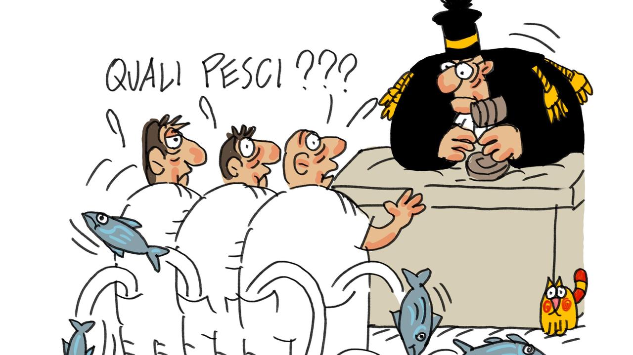 La vignetta di Gef: pescatori di Sorso a processo in Francia