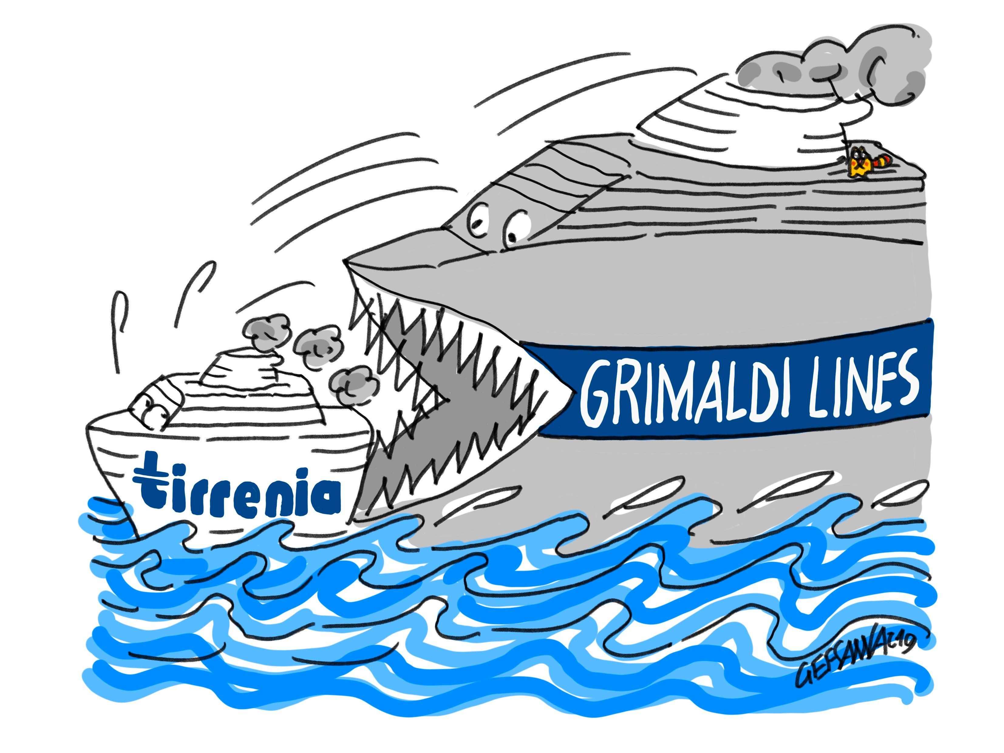 La vignetta di Gef: Cagliari-Arbatax-Civitavecchia alla Grimaldi 